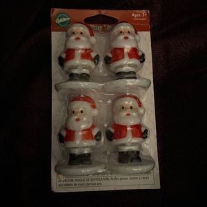 Wilton 4-pk Santa Xmas Bobbling Cake Toppers NWT